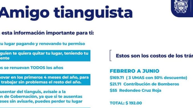 Invita Gobernación Municipal a regularizar permisos a vendedores ambulantes